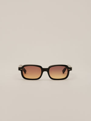 Lunettes Le Classic Boy Astar Eyewear - acétate noir métal doré - face