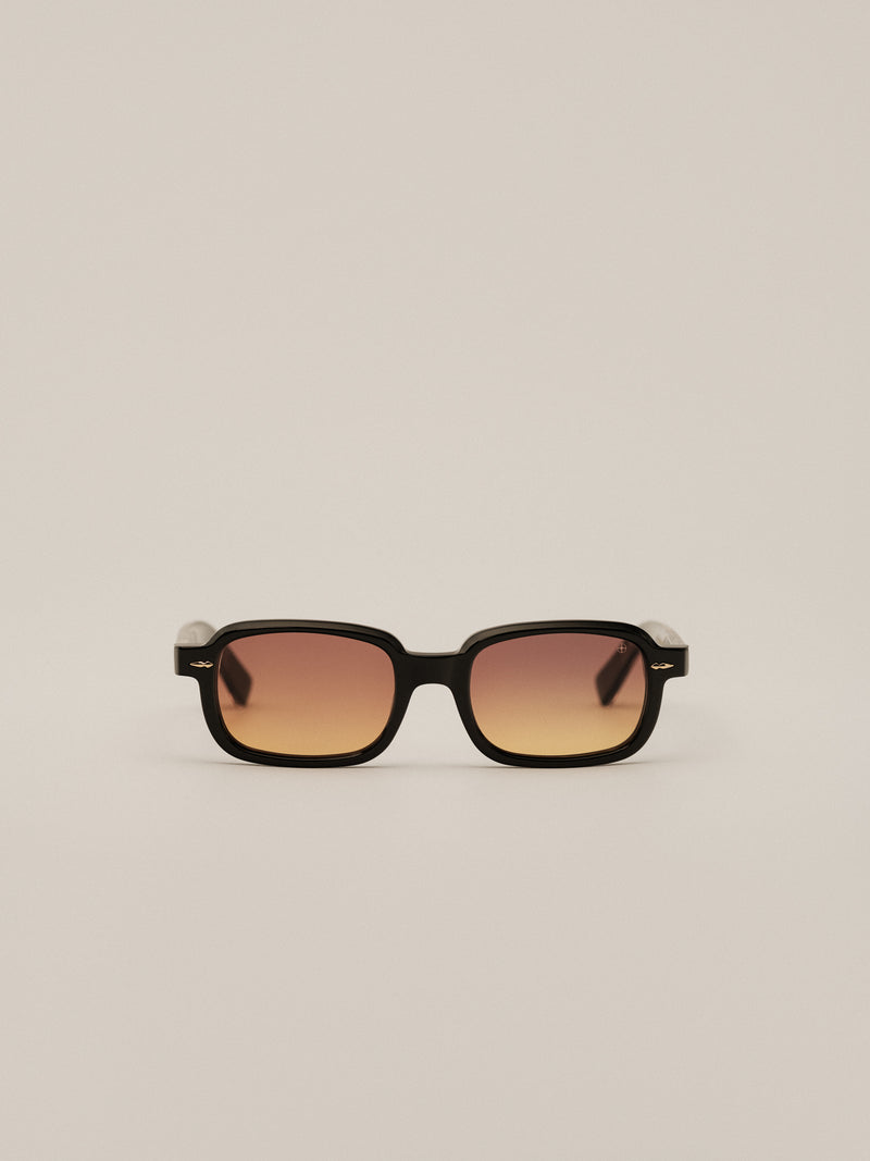 Lunettes Le Classic Boy Astar Eyewear - acétate noir métal doré - face